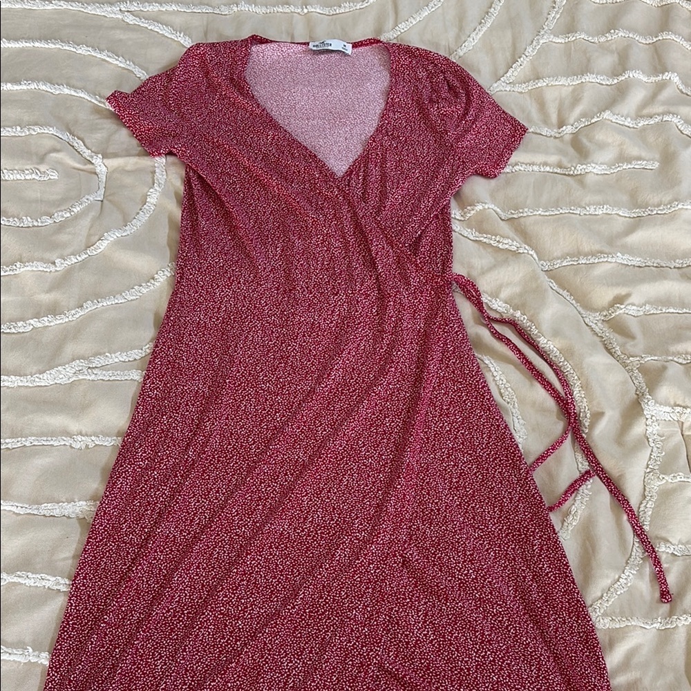 Hollister Red Midi Sundress V-Neck Short Sleeve - Picture 1 of 4